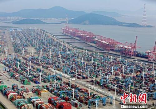 浙江寧波舟山港?！≌掠聺?攝