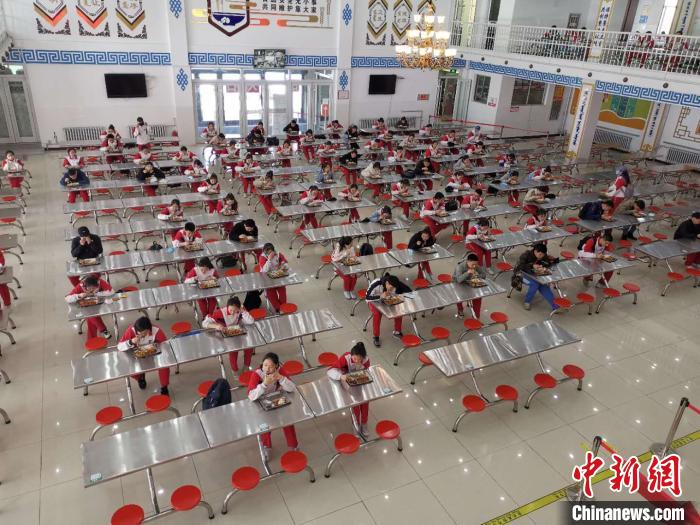 圖為學(xué)生們?cè)谑程镁筒汀！鯆I娜 攝